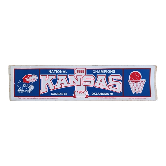 NCAA Other - Rare Kansas Jayhawks 1988 NCAA Basketball Championship Bumper Sticker